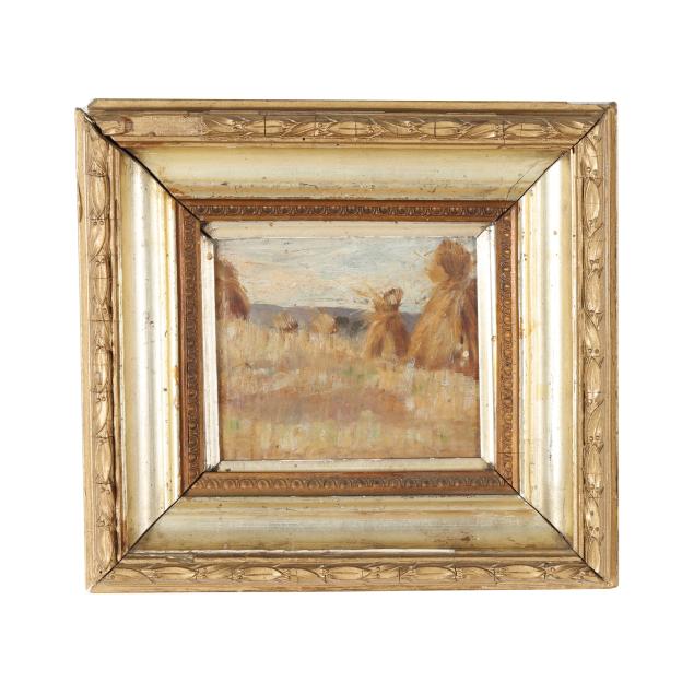continental-school-early-20th-century-impressionistic-scene-of-hay-stacks