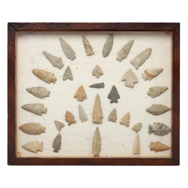 homemade-wooden-frame-of-north-carolina-archaic-projectile-points