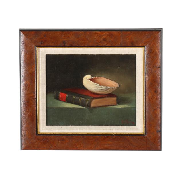 bert-beirne-american-still-life-with-shell-and-book