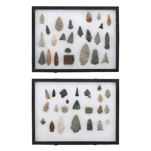 two-frames-of-likely-north-carolina-indian-artifacts