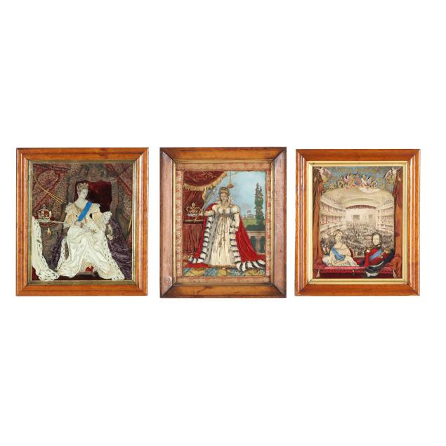 three-framed-antique-english-collages-with-hand-embellished-prints