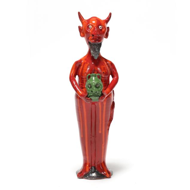 marvin-bailey-lancaster-sc-b-1960-pottery-devil-holding-face-jug