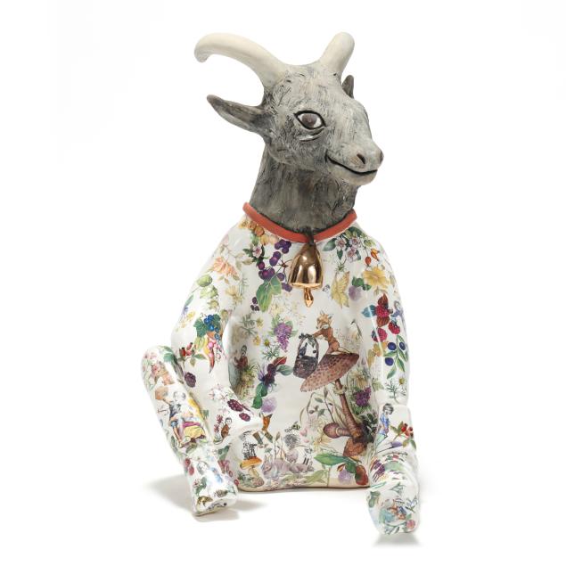 carol-gentithes-seagrove-nc-large-pottery-goat