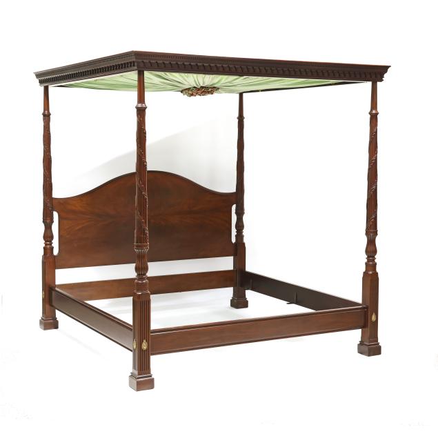 henkel-harris-chippendale-style-carved-mahogany-king-size-bed-with-tester