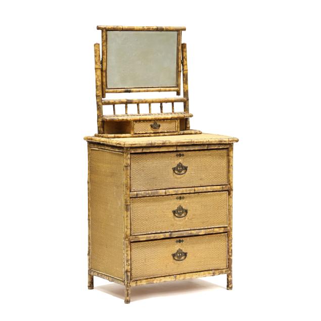 antique-english-burnt-bamboo-chest-with-mirror