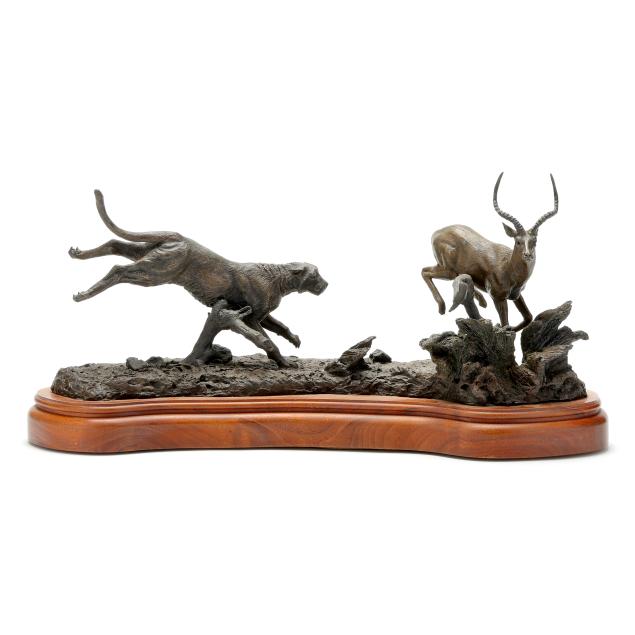 gary-r-swanson-american-1942-2010-bronze-african-hunt-group