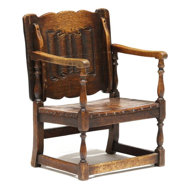 jacobean-style-metamorphic-carved-oak-child-s-chair-table