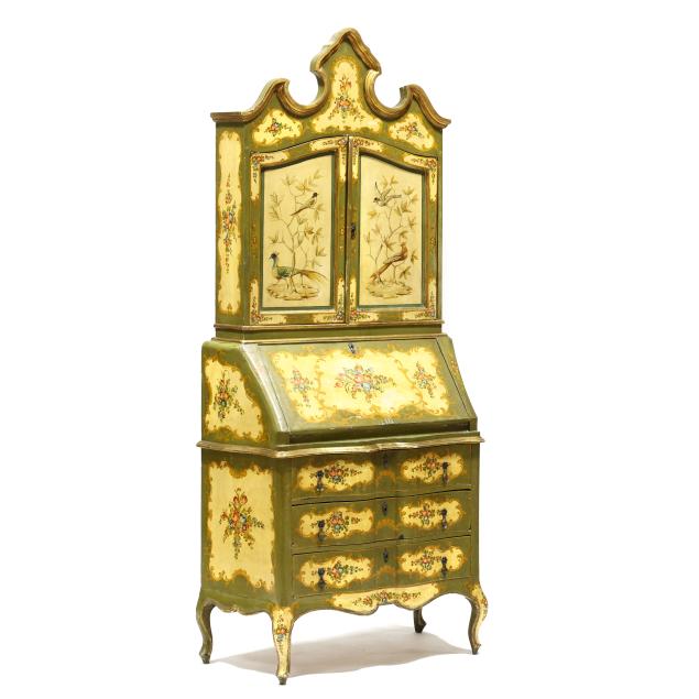 venetian-paint-decorated-bureau-bookcase