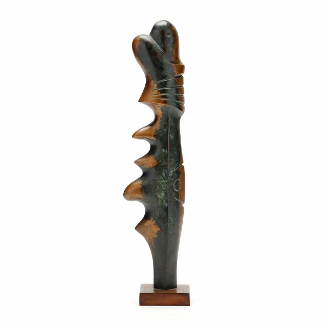 rubin-peacock-american-untitled-totem-bronze-maquette-sculpture