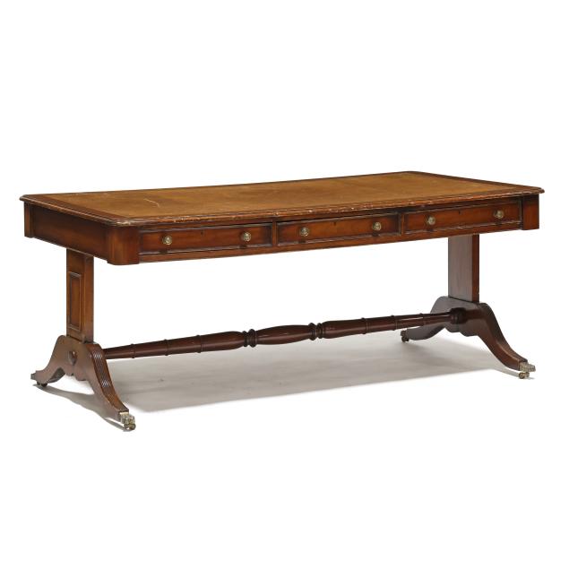 regency-style-leather-top-mahogany-partner-s-desk