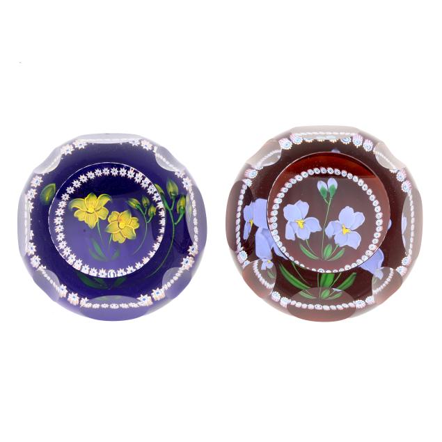 whitefriars-by-caithness-pair-of-i-summer-celebration-i-cased-paperweights