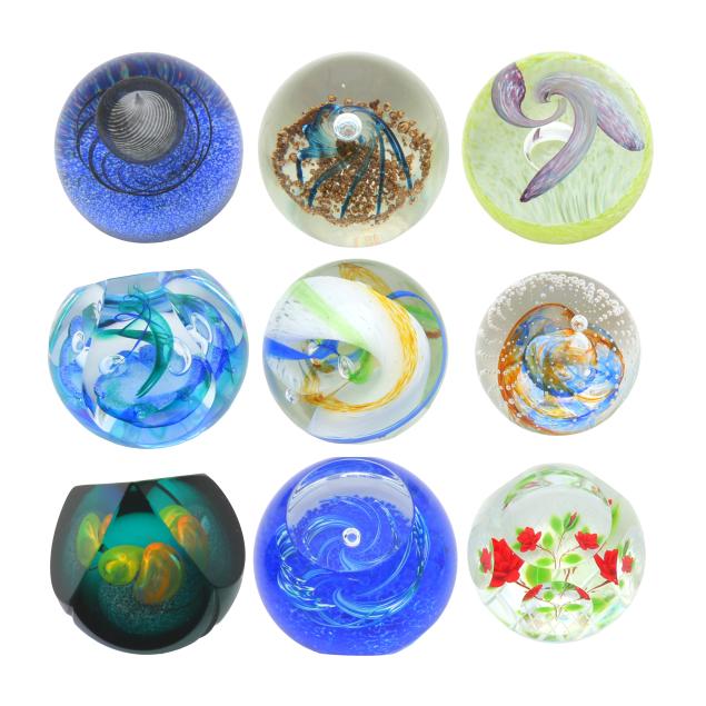 nine-caithness-art-glass-paperweights