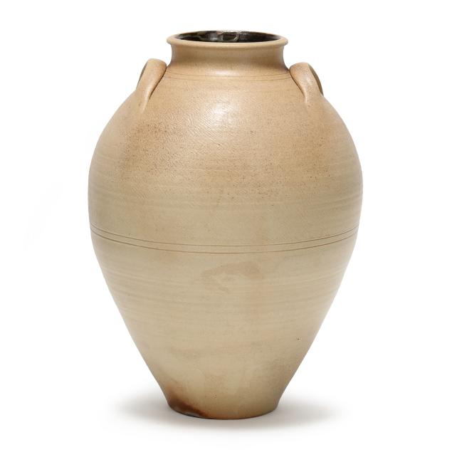 david-steumpfle-seagrove-nc-large-dual-handled-pottery-vase