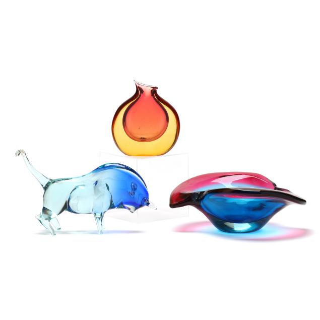 three-pieces-of-salviati-art-glass