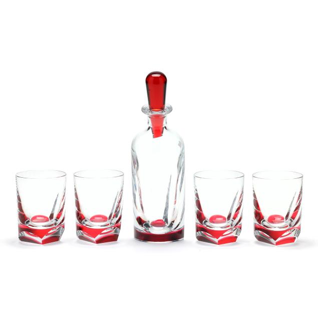 baccarat-i-coffret-projection-rouge-i-decanter-and-four-glasses