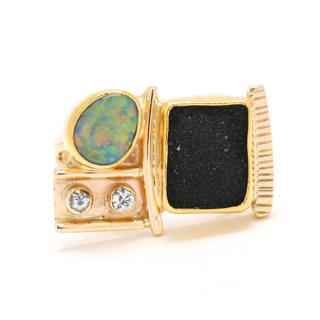 gold-and-gem-set-ring-signed