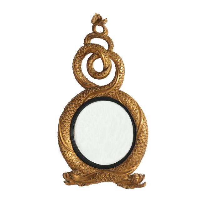 carver-s-guild-entwined-dolphins-gilt-convex-mirror