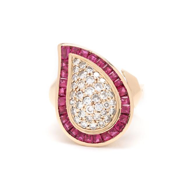 retro-gold-synthetic-ruby-and-diamond-ring