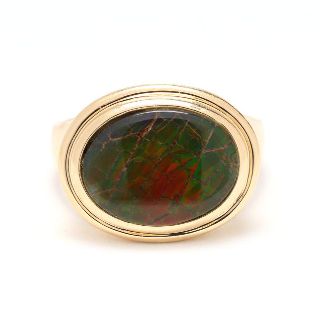 gold-and-ammolite-ring