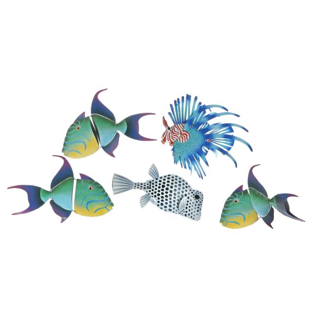 michael-van-hout-nc-b-1953-five-metalwork-fish-sculptures