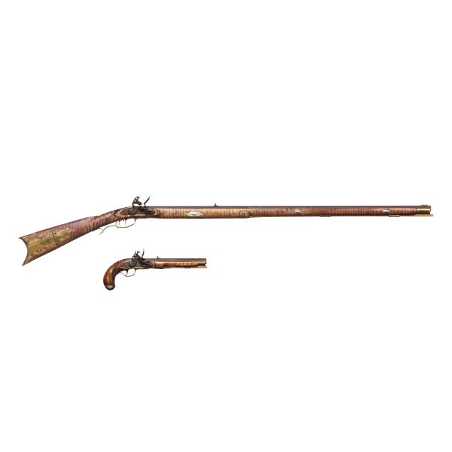 k-fritts-flintlock-long-rifle-kennedy-pattern-flintlock-pistol