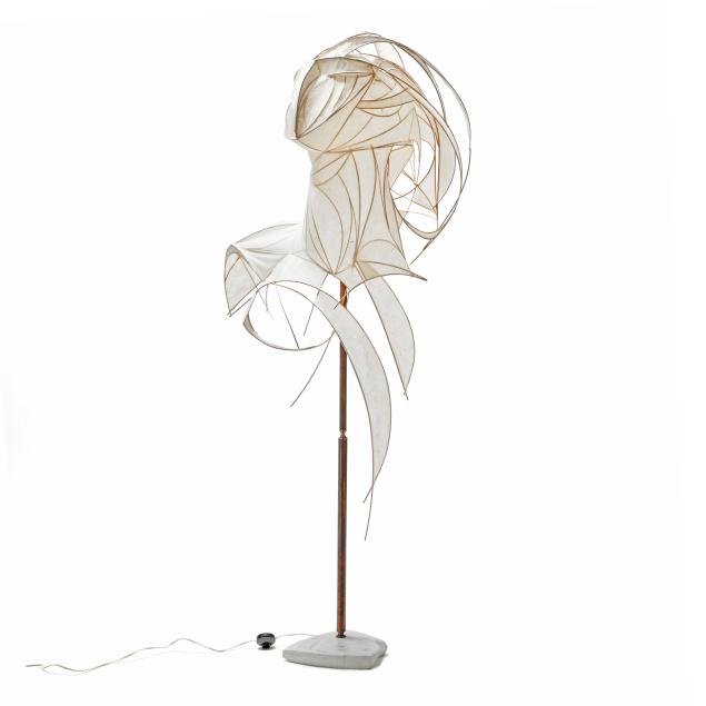 viorel-hodre-american-20th-21st-century-figural-parchment-floor-lamp