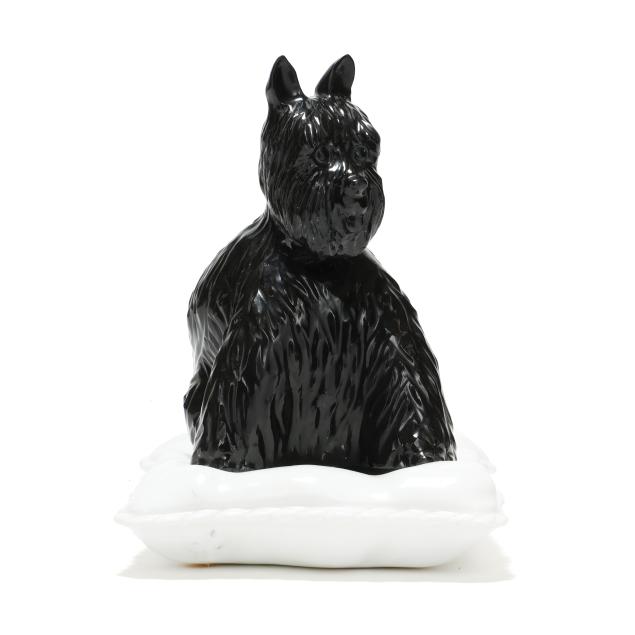 stephanie-le-roux-france-b-1964-marble-sculpture-scottie-on-a-pillow