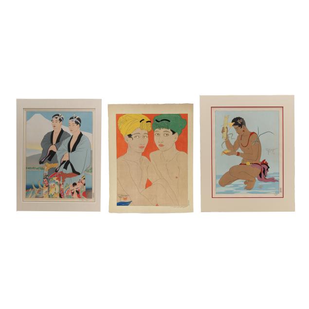 paul-jacoulet-french-1902-1960-i-la-peche-miracleuse-i-i-le-betel-yap-i-i-les-enfants-aux-yeux-jaunes-i-three-works