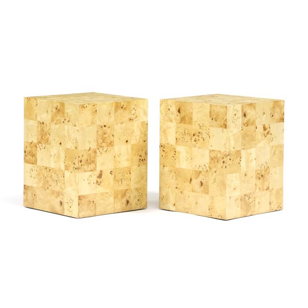 milo-baughman-american-1923-2003-pair-of-burl-ash-i-cube-i-side-tables