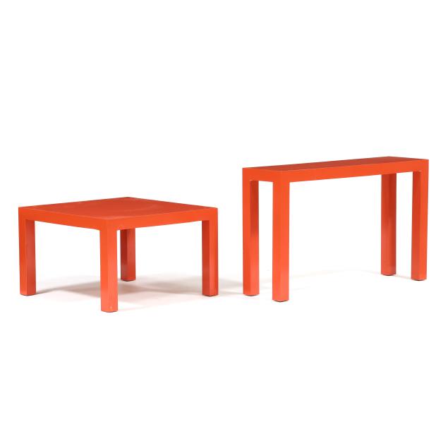 milo-baughman-american-1923-2003-parsons-console-table-and-cocktail-table