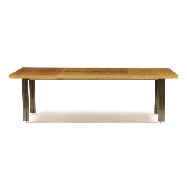 milo-baughman-american-1923-2003-custom-oak-and-bronze-dining-table