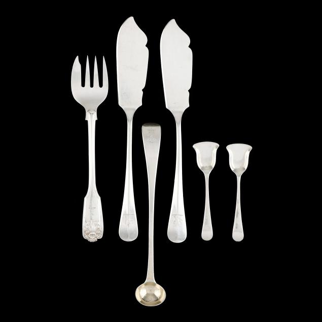 assortment-of-six-english-silver-flatware-items