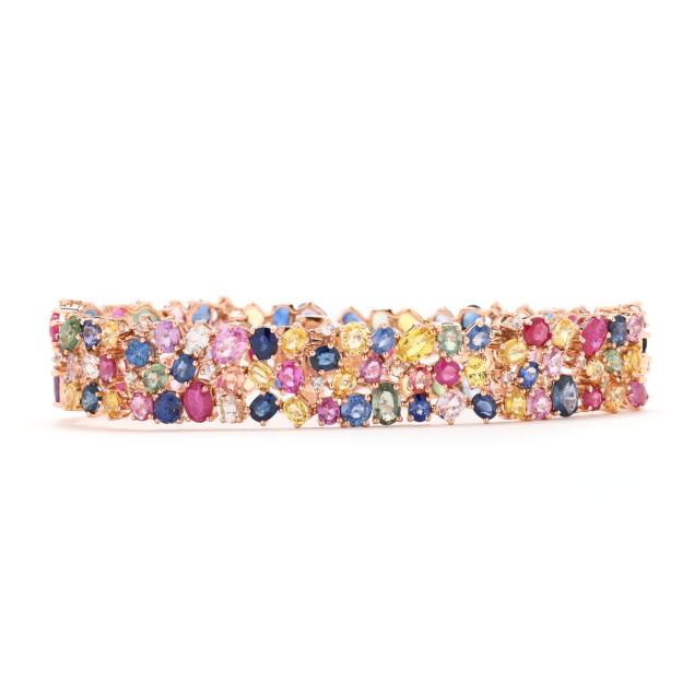 rose-gold-and-multi-color-gem-set-bracelet-ben-kho