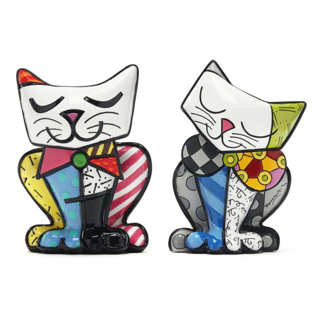 romero-britto-brazilian-b-1963-i-happy-cat-i-i-squeaki-i-two-works