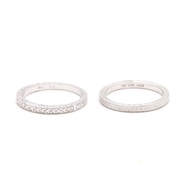 two-foliate-engraved-bands