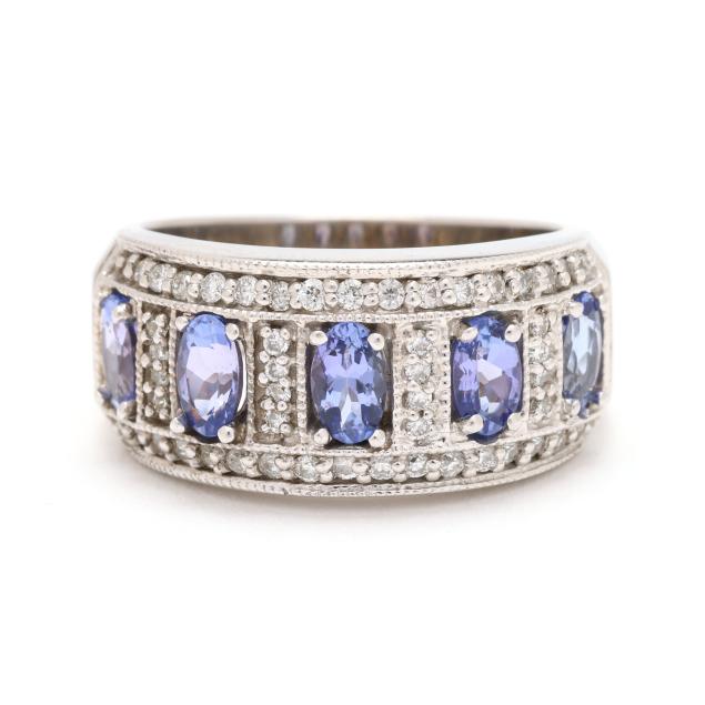 white-gold-tanzanite-and-diamond-ring