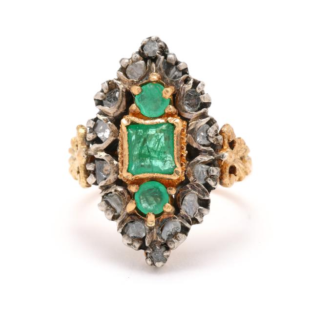 vintage-gold-silver-emerald-and-diamond-ring