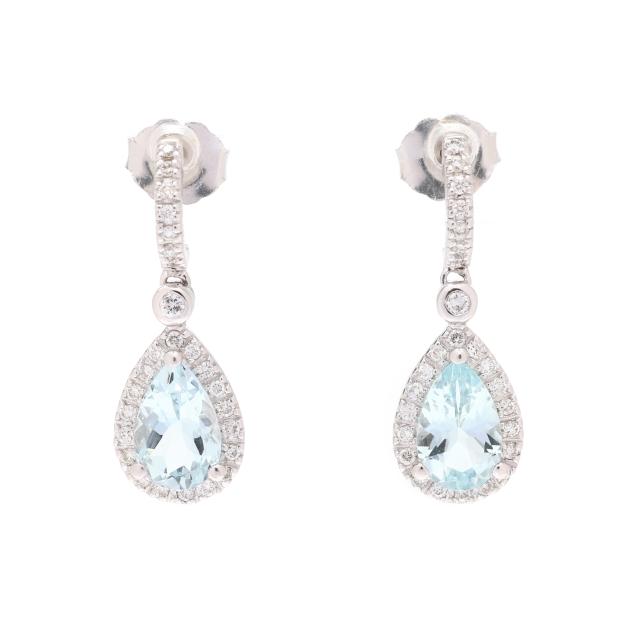 white-gold-aquamarine-and-diamond-dangle-earrings