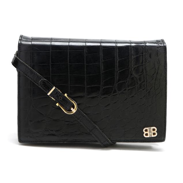 black-crocodile-flap-shoulder-bag-balenciaga