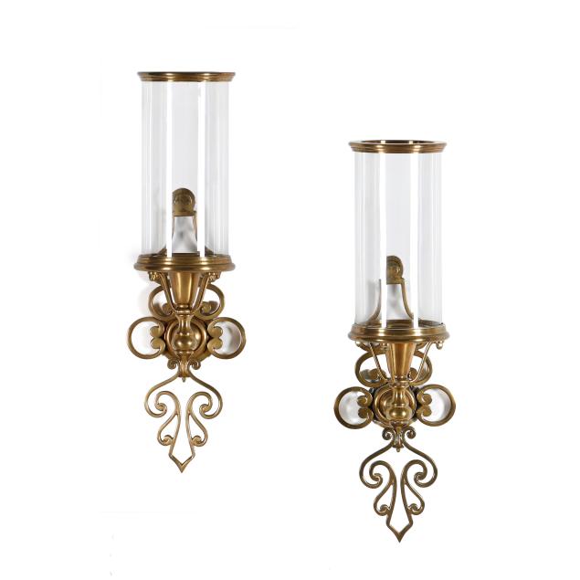chapman-pair-of-brass-wall-sconces-with-hurricane-shades