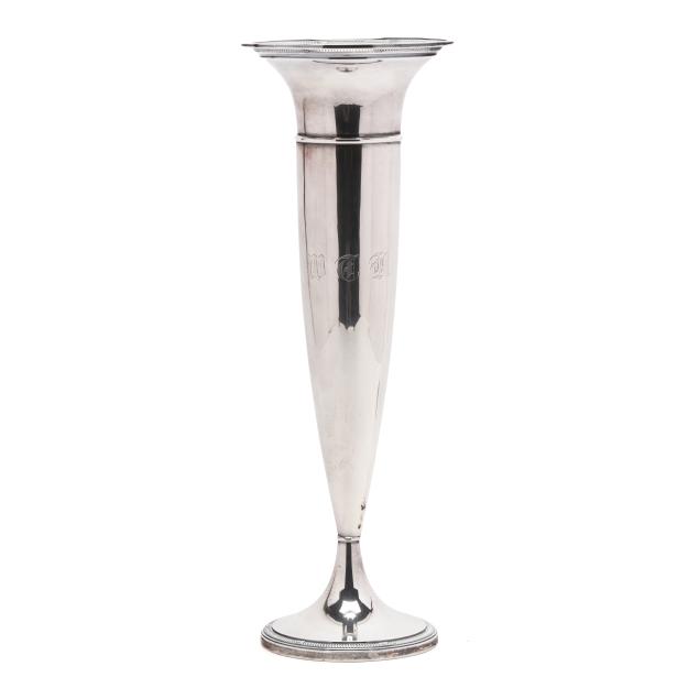 large-american-sterling-silver-trumpet-vase