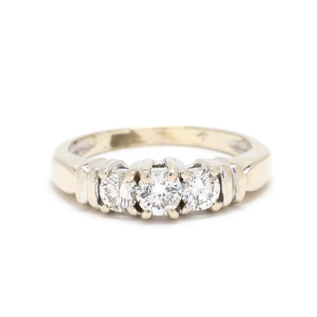 white-gold-and-three-stone-diamond-ring