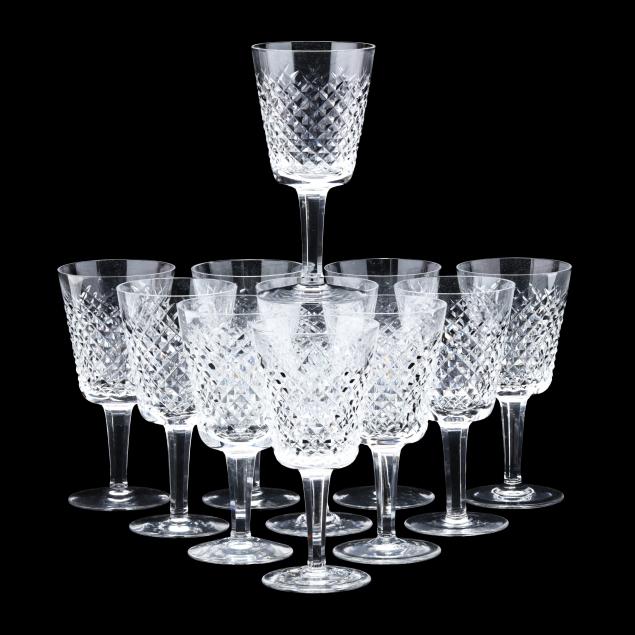 waterford-set-of-eleven-i-alana-i-crystal-goblets