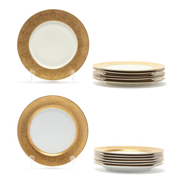 13-continental-gilt-encrusted-porcelain-chargers