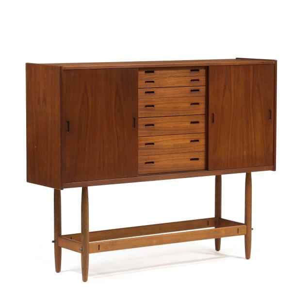 danish-teak-tall-credenza-on-stand