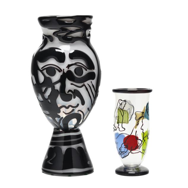 katherine-and-william-bernstein-nc-two-art-glass-vases