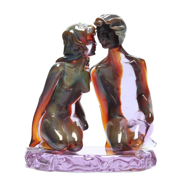 loredano-rosin-italian-1936-1992-glass-sculpture-of-two-lovers
