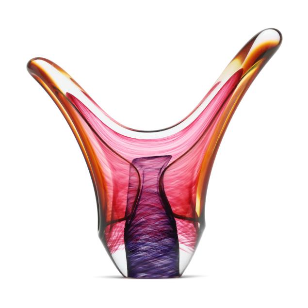 joe-nielander-nc-b-1963-double-mouth-glass-tabletop-sculpture