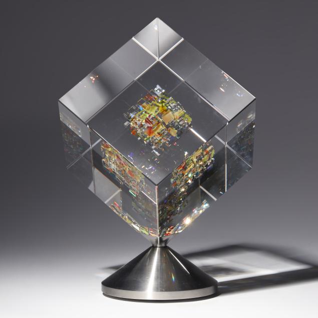 jon-kuhn-american-b-1949-i-fall-colors-i-crystal-cube-sculpture