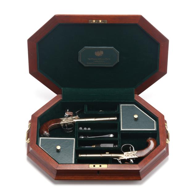 u-s-historical-society-thomas-jefferson-matched-pair-flintlock-pistols-w-display-case-accessories-authenticity-documentation